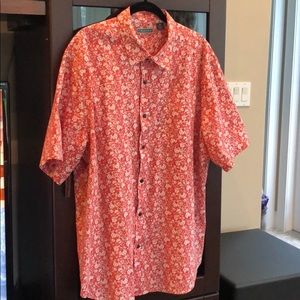 Cubavera Red & White Print 100% Cotton Shirt